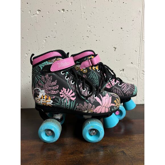 SRF Vision Canvas Blue Pink Quad Recreational Roller Blade Skates UK 3 US 4 - Picture 5 of 8